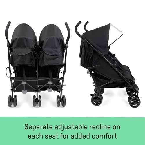 3Dlite Folding Lightweight Side by Side Double Stroller with 5