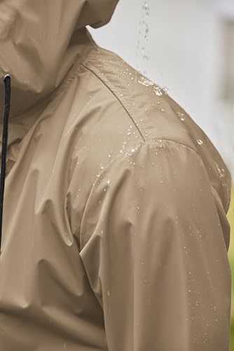 Long Rain Jackets Lightweight Hooded Packable Raincoat Waterproof Outdoor Hiking Windbreaker Jacket for Men
