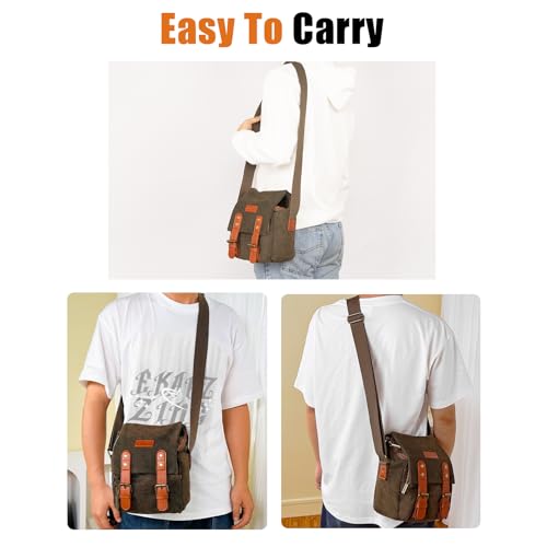 Compact Camera Bag Case Canvas Leather Trim Compatible for Nikon