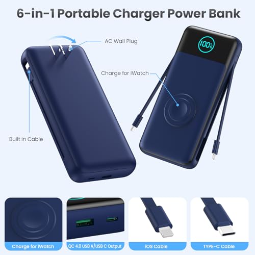 Portable Charger for iPhone with Built