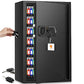 144 Keys Heavy Duty Fireproof Key Lock Box Wall Mount with Code&Hook Plates