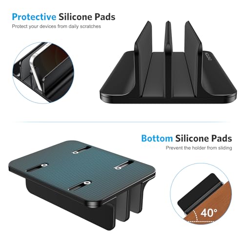 Dual Vertical Desk Laptop Stand Holder