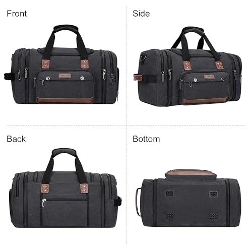 Canvas Duffle Bag for Men Expandable Convertible Travel Gym Duffel