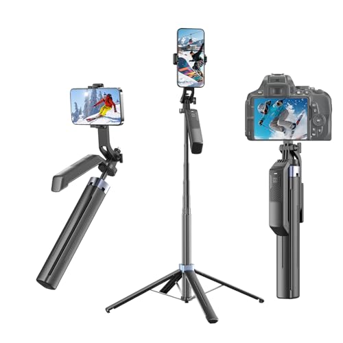 71" Selfie Stick Phone Tripod with Wireless Remote & 2 Fill Lights