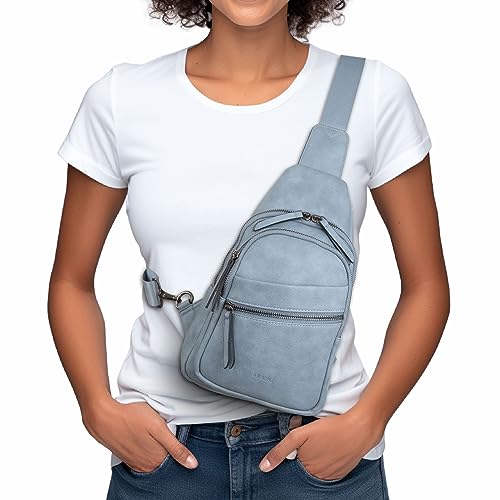 Large Sling Bag for Women Crossbody Purse Leather Fashionable Trendy Chest Bag for Travel