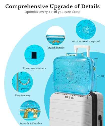 Travel Makeup Bag Cosmetic Bag with Lighted Mirror