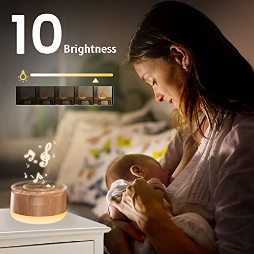 Sound White Noise Machine with 25 Soothing Sounds and Night Lights with Memory Function 32 Levels of Volume and 5 Sleep Timer Powered by AC or USB for Sleeping Relaxation