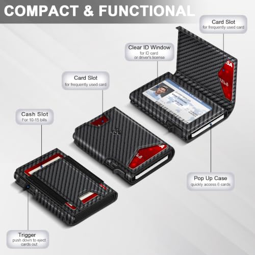 Wallet for Men Wallet with Slim Pop Up Card Holder 9 (13 Count)