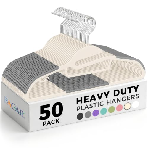 Plastic Hangers 50 Pack with Non (50 Count)