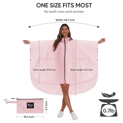 Rain Poncho for Adults with Zipper