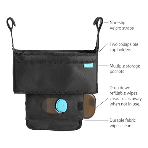 Stroller Organizer with Cup Holders and Wet Wipes Case