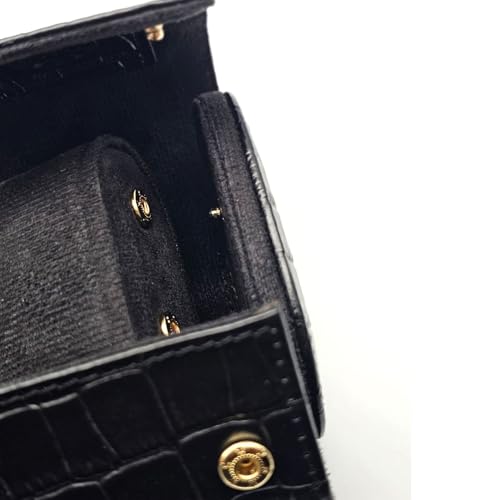 Genuine Napa Leather Watch Roll Travel Case for 3 Watches