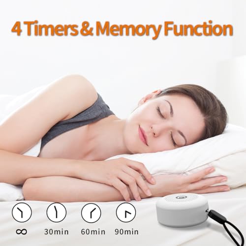 Sleep Sound Machine Portable Noise Machine with 30 Soothing Sounds 4 Timer Memory Function Rechargeable Battery 32 Volume Levels for Sleeping Traveling Relaxing for Baby Kids Adults