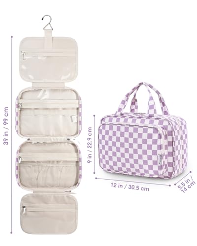 Travel Toiletry Bag for Women Large Hanging Makeup Bag Organizer Toiletries Bag for Full Size Essentials Accessories Cosmetics