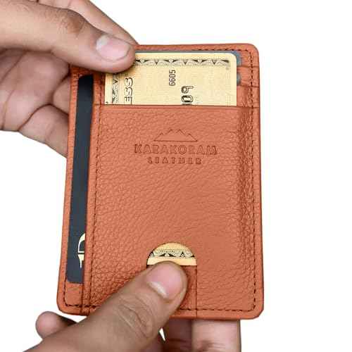 LEATHER Handcrafted Front Pocket Credit Card Holder with RIFD Blocking