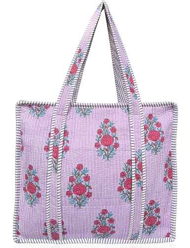 100% Cotton Quilted Tote Bag For Women