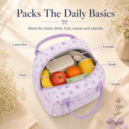 Lunch Bag for Women Men Cute Corduroy Lunch Tote Bags Reusable Insulated Lunch Box Large Capacity Reusable Insulated Cooler for Work Picnic or Travel