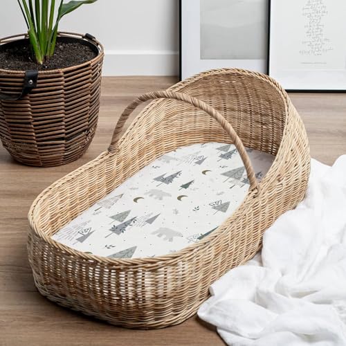 Stretch Fitted Bassinet Sheet Set BROLEX 2 Pack Cradle Sheets for Bassinet Pad (2 Count)