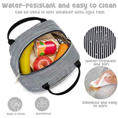 Lunch Bag for Women Men Cute Corduroy Lunch Tote Bags Reusable Insulated Lunch Box Large Capacity Reusable Insulated Cooler for Work Picnic or Travel