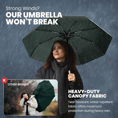 Windproof Compact Umbrellas for Rain (2 Count)