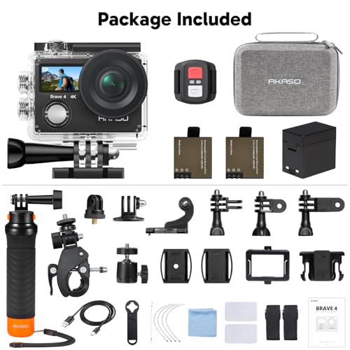 Brave 4 Action Camera with Floating Hand Grip and Carrying Bag Bundle