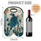 Vintage Sea Turtle 2 Bottle Wine Carrier Tote Bag Insulated Wine Bottles Neoprene Bag with Secure Carry Handle Portable Wine Cooler Bag for Travel Picnic Beach (2 Count)