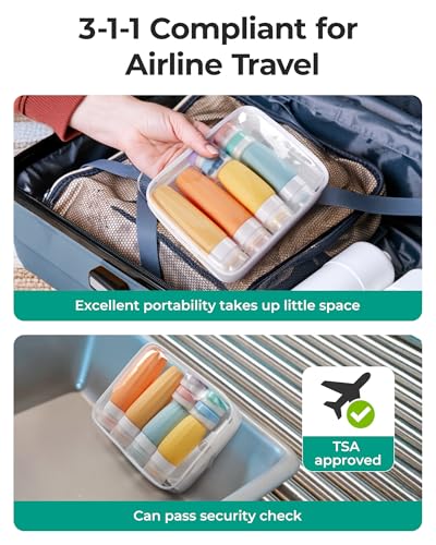 18 Pack TSA Approved Travel Bottles for Toiletries (3.9 Count)