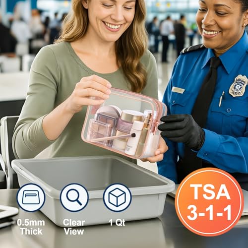 Clear Makeup Bag for Travel (3 Count)