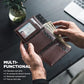 Pop up Card Wallet Minimalist Cash Wallets RFID Blocking Leather Smart Credit Card Holder with ID window for Men