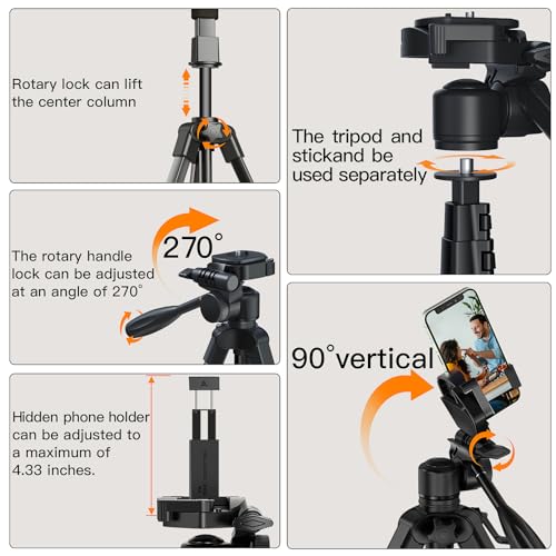 66.7" Camera Tripod Monopod with 3
