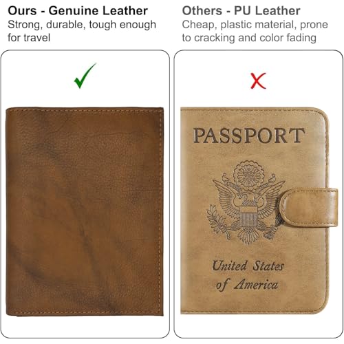 Deluxe Personalized Monogrammed Antique Saddle RFID Leather Passport Wallet