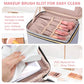 Large Makeup Bag with Mirror Double Layer Travel Make Up Organizer Case