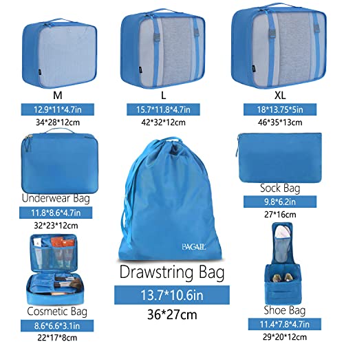 8 Set Packing Cubes Luggage Packing Organizers for Travel Accessories