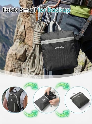 Foldable Small Hiking Backpack with 3 Strap Pockets