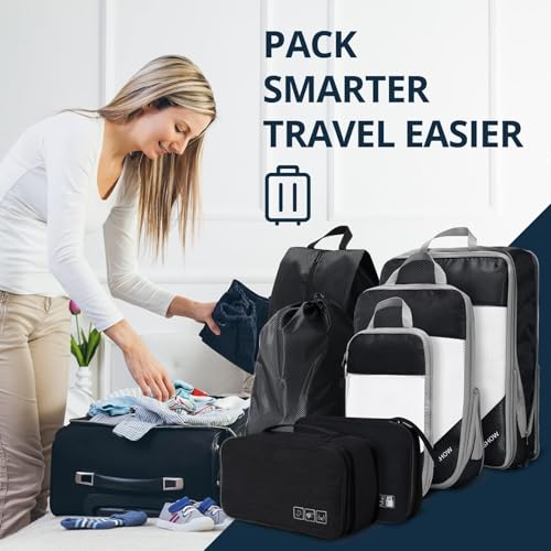 7 Set Compression Packing Cubes for Travel (7 Count)