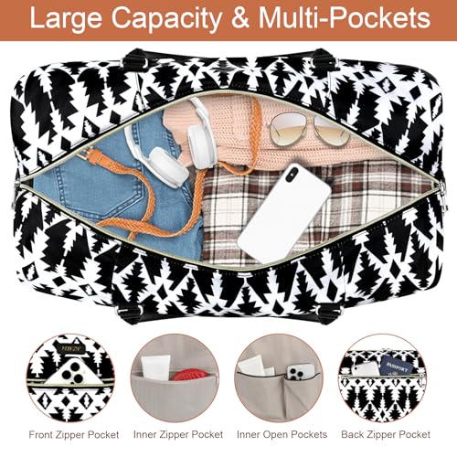 Weekender Bag for Women 21.5" Travel Duffel Large Carry On Bag 3PCS (3 Count)