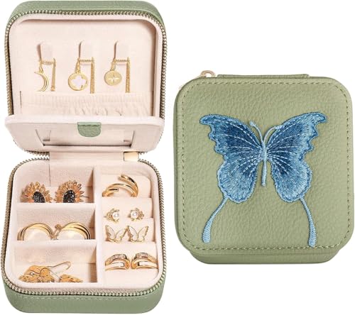 Travel Jewelry Organizer Boxes for Women Small Portable Necklace Earrings Bracelet Rings Travel Case Best Friend Birthday Gifts for Women Trendy