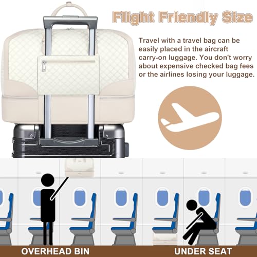 Weekender Bag for Women 21.5" Travel Duffel Large Carry On Bag 3PCS (3 Count)