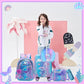 Cute Mermaid Kid’s Luggage Set 5 Piece Suitcase Set 16’’ Hardside Luggage with Spinner Wheels Girls Travel Rolling Luggage Carry on Luggage Airline Approved (5 Count)