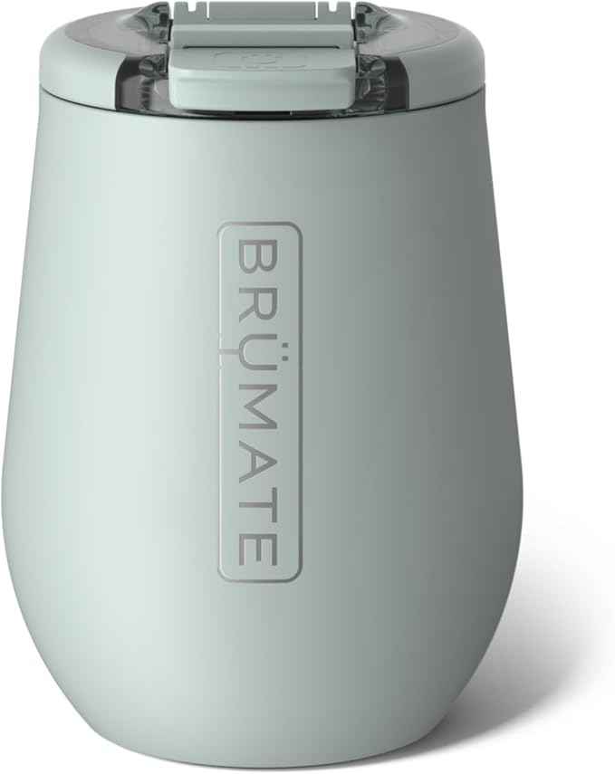BrüMate Uncork'd 14oz 100% Leakproof Insulated Wine Tumbler | Locking Lid | Insulated Stainless Steel Wine Glass | Perfect For Travel & Outdoors | BPA-Free (Sage)