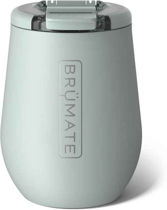 BrüMate Uncork'd 14oz 100% Leakproof Insulated Wine Tumbler | Locking Lid | Insulated Stainless Steel Wine Glass | Perfect For Travel & Outdoors | BPA-Free (Sage)