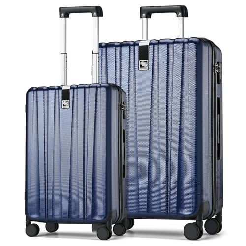 Luggage Sets 2 piece Carry On Luggage with Wheels PC Hard Shell Suitcases Lightweight Checked Travel Luggage Large Travel Suitcase Woman Men 20 (2 Count)