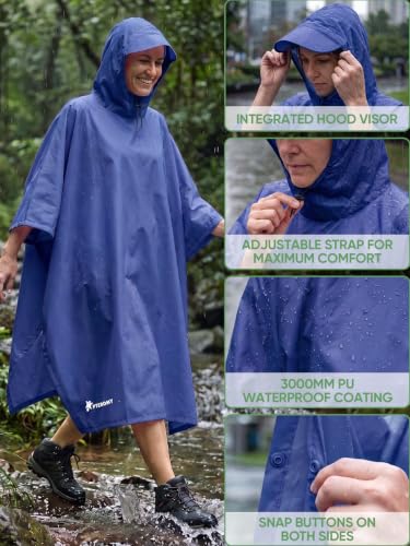 Hooded Rain Poncho for Adults