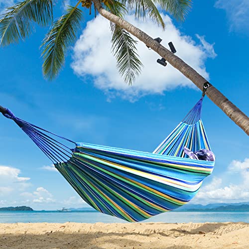 Cotton Camping Hammock Portable with Tree Straps Holds 660lbs