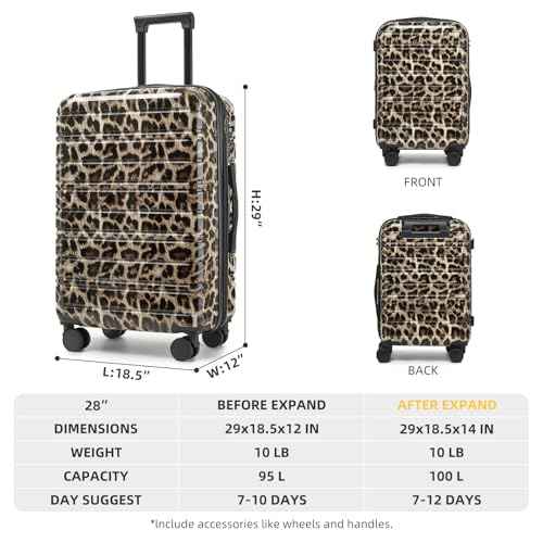 28 Inch Checked Luggage with Spinner Wheels