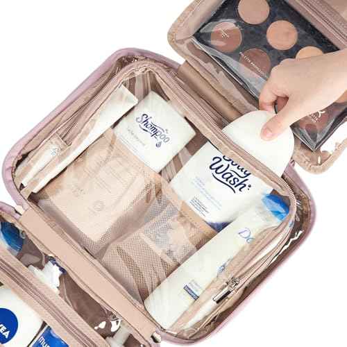 Travel Toiletry Bag for Women Hanging Organizer Makeup Case Pockets