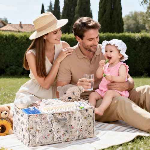 Colorful Cute Cartoon Animal Prints Baby Diaper Caddy Organizer