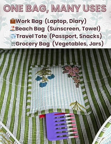 100% Cotton Quilted Tote Bag For Women