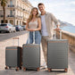 Large Suitcase 28in Expandable ABS+PC 8pcs Silent Wheels Grey