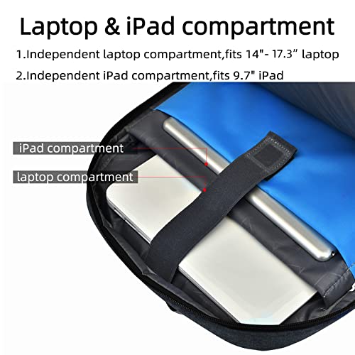 17 Inch Travel Laptop Backpack Water Resistant College Backpack for Men Laptop Bag with USB Charging Port